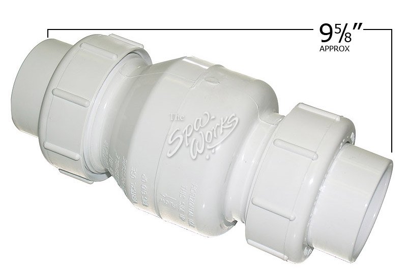 2 INCH PVC SWING CHECK VALVE, WITH UNION, WHITE | The Spa Works